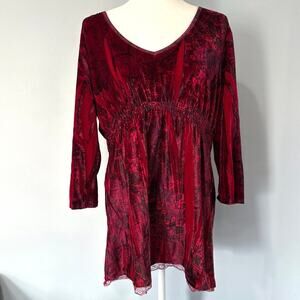 Energé World Wear Velvet Tunic Women's size XL